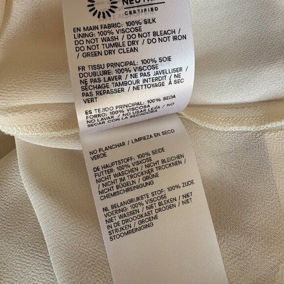 NEW Reformation Anaiis Long Silk Dress Cameo Rose Pink Cream Floral | size 0 - Picture 12 of 12